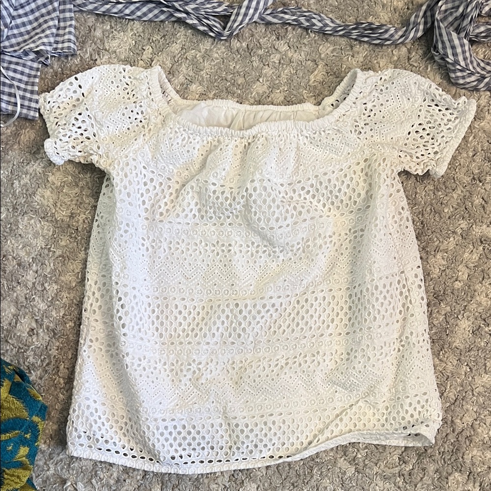 Michael Kors White Eyelet Top